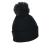 Snow PomPom Beanie BLK SR Klassisk lue med stor dusk 
